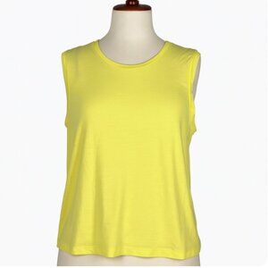Nanette Lepore Tank Top Yellow Sleeveless‎ Twist Back Casual Athleisure Medium